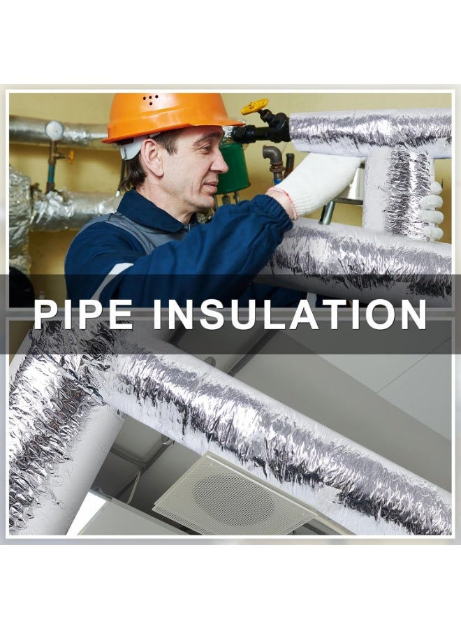 مغلف عازل عاكس ثنائي الفقاعة من الألومنيوم البخار 16.5 بوصة × 30 قدم لفانزعج الألومنيوم للنافذات العازلة للشتاء للنافذات التي تعمل بالفولتية والقصور والجراجات ومقاوم للطقس - Image 5